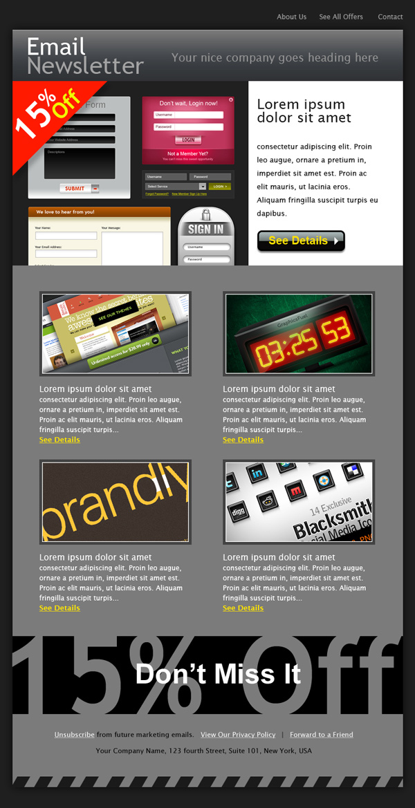 Email Newsletter Templates Psd