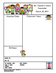 Kindergarten School Newsletter Templates Free