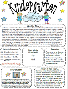 Kindergarten School Newsletter Templates Free