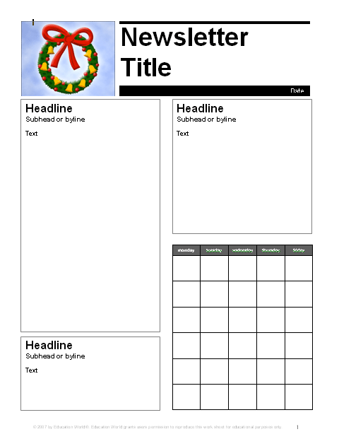 Newsletter Templates For Teachers