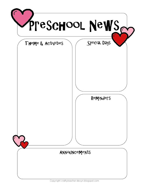 Newsletter Templates For Teachers Preschool